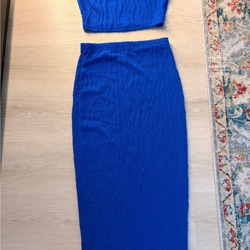 SHEIN Electric Blue Skirt Set